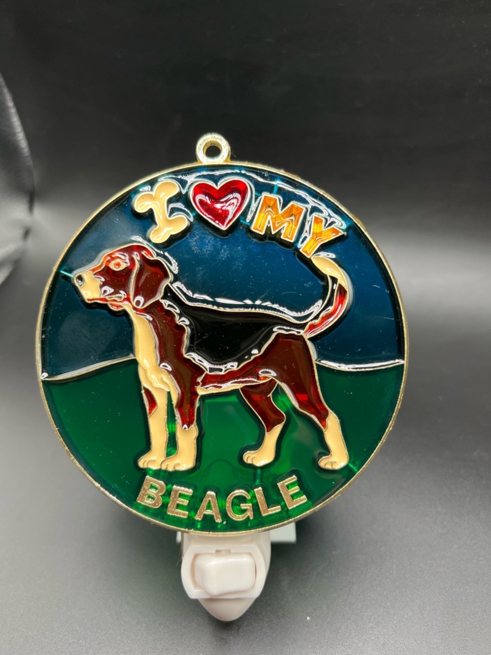 I LOVE MY TRI-COLOR BEAGLE NIGHTLIGHT (DOG SUNCATCHER NIGHTLIGHT)